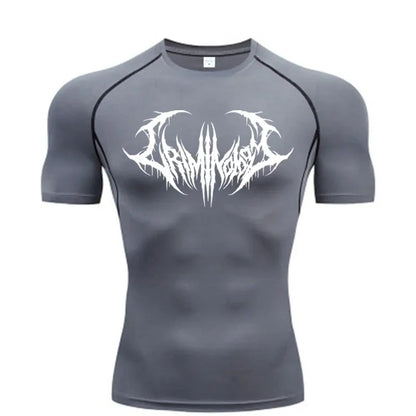 Fitness T-shirts for Men Fitness Gym Compression Moisture-Wicking Gym Breathable Quick Drying Running Sweat Absorbing Tight Fit