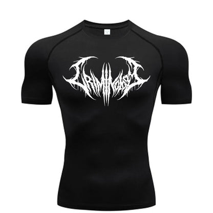 Fitness T-shirts for Men Fitness Gym Compression Moisture-Wicking Gym Breathable Quick Drying Running Sweat Absorbing Tight Fit