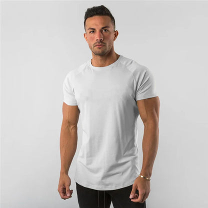 Fitness T-Shirt Men Bodybuilding Short Sleeve Sport Running T-shirt Men Sportswear Workout Shirts Male Men Gym Summer Tops Tee