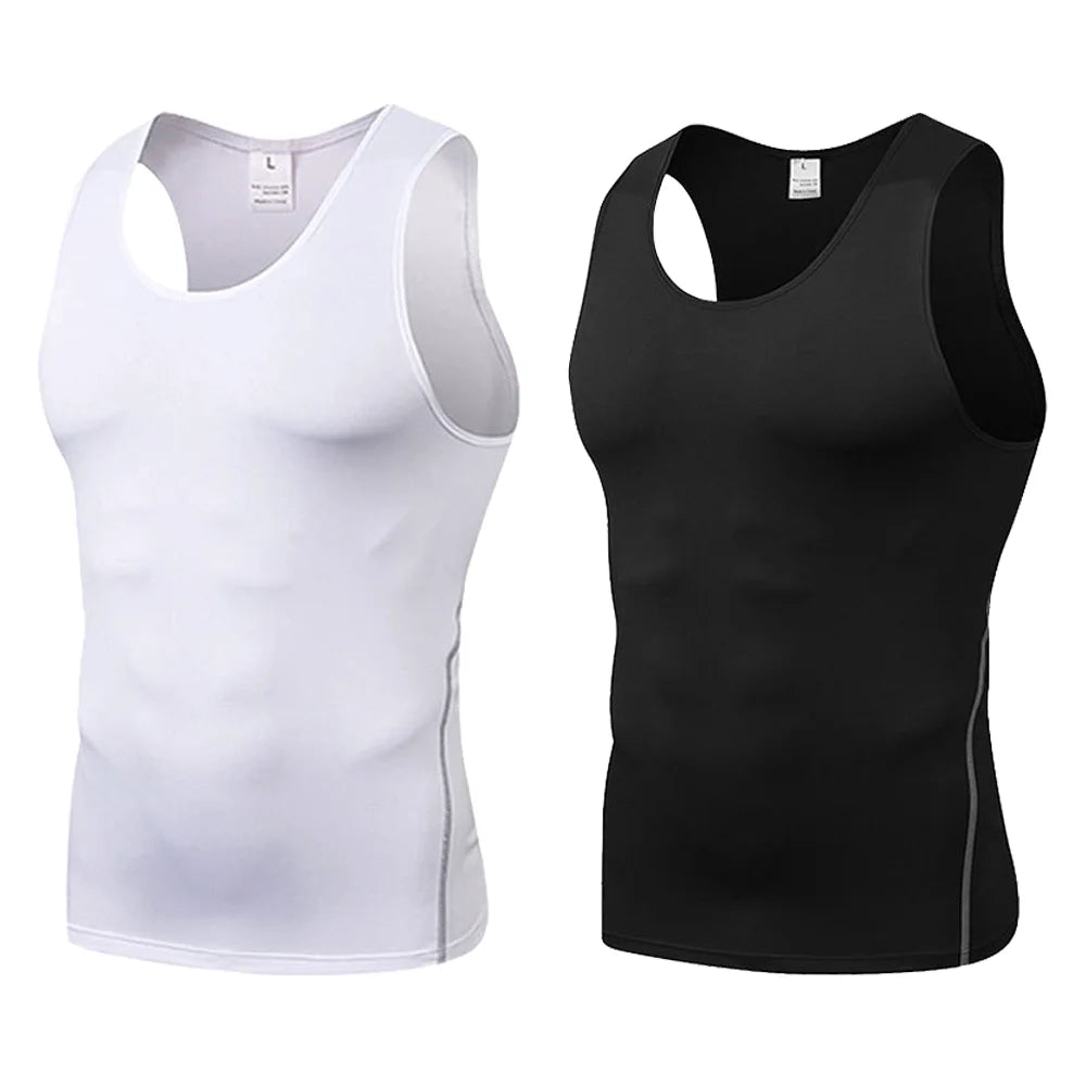 Men Fitness Clothing Tight Vest for Teenagers Workout Sleeveless T-shirts Sports Running Tops Gym Fitness Slimming Vest Tank Top